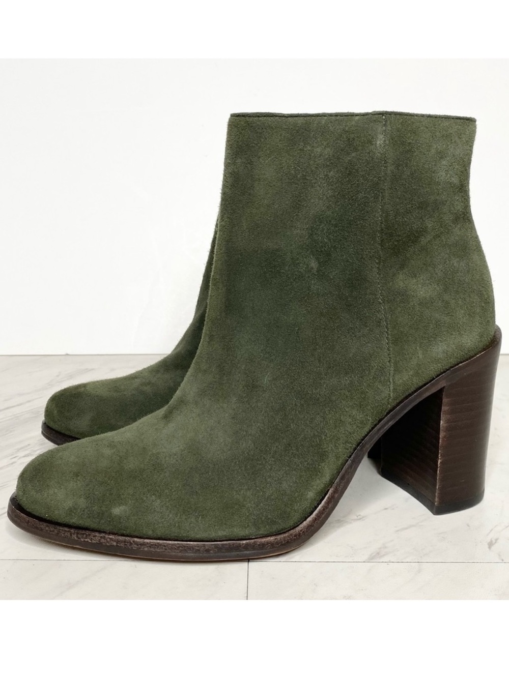 Vince Camuto Paitrilla Green Suede Heeled Bootie 6M